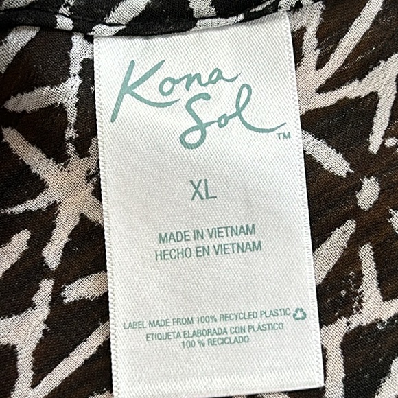 Kona Sol black and white swim cover up with tassels. Size XL. - Picture 4 of 11